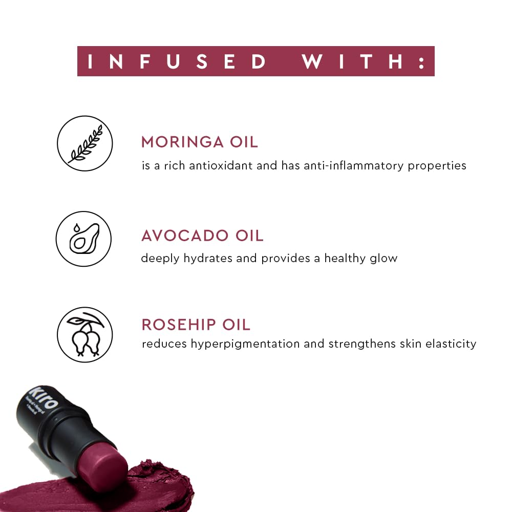 Kiro Wonder Wand Мульти-стик – Crushed Berry, 7,5 г | Стикер 3-в-1 - Румяна, Тени для век и Тинт для губ | Кремовый, Невесомый и Стойкий |