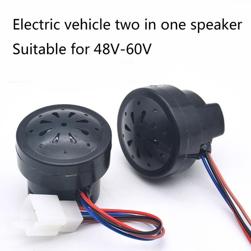 2 in 1 Bike SUV Horn Electric Horn LED 48/60V Universal Electric Motorcycle Horn Motorbike Replacement Electric Horn Car H9EE