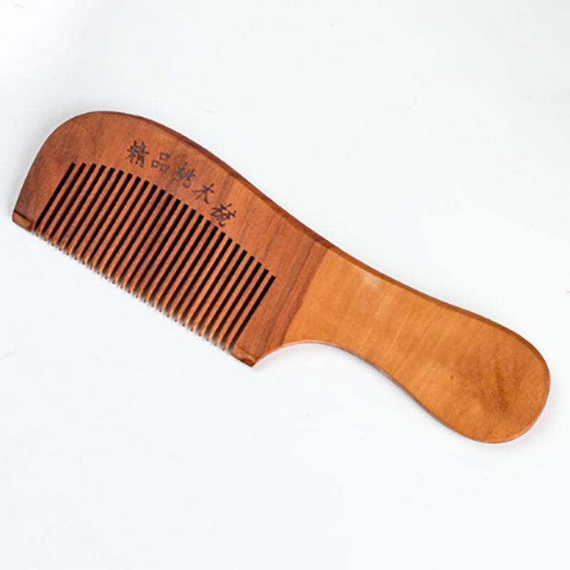 1 шт., натуральный персиковый деревянный гребень с закрытыми зубцами, антистатический массаж головы, инструмент для ухода за волосами и бородой, аксессуары для красоты, парикмахерские женские прически