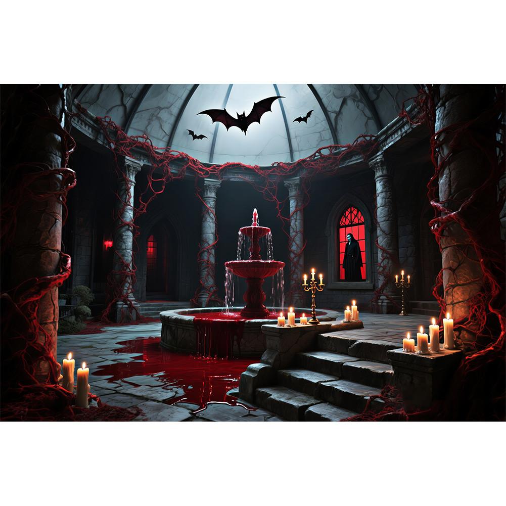 Horror Haunted House Tapestry Photography Background Halloween Vampire Scary Ghost Photo Studio Portrait Decor Backdrop