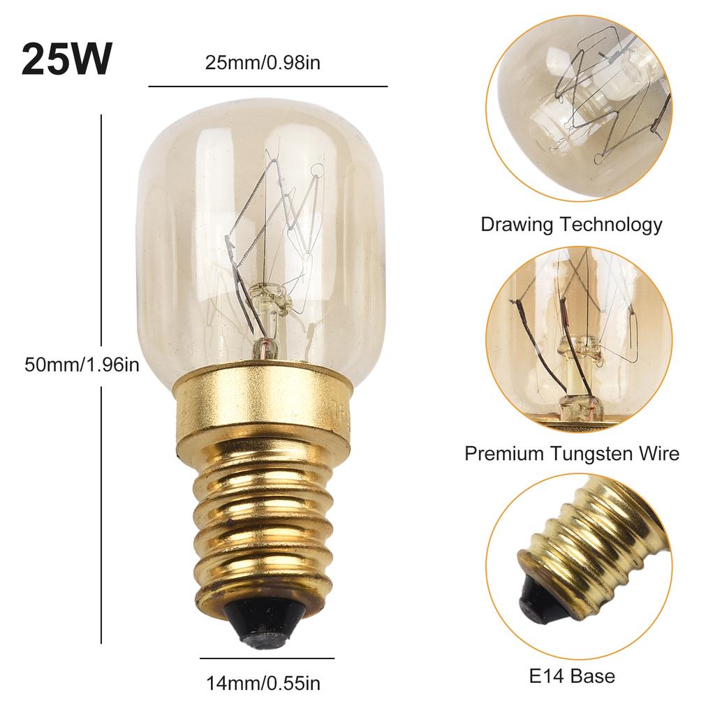 4 шт. E14 Лампа-глобус для солевой лампы 25 Вт Лампочки 240 В Замена для холодильника и духовки Винтажные лампы накаливания