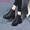 Fashion GKTINOO Shoes Women Boots Genuine Leather 2025 New Autumn Winter Zip Round Toe Retro Handmade Leisure Ankle Boots Size 33-40