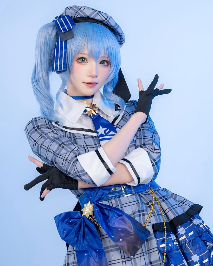 Hosimati Suisei Cosplay with Virtual Hololive Cosplay Adult Cultural Event Stage Hosimati Suisei Cosplay [Kamizu Ryohin] Wig, Costume, Costume,
