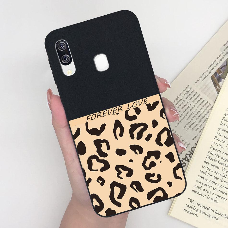 Leopard Print Case For Samsung A40 Phone Cover Soft Silicone Matte Cases For Samsung Galaxy A40 A 40 SM-A405F Bumper Funda Capa