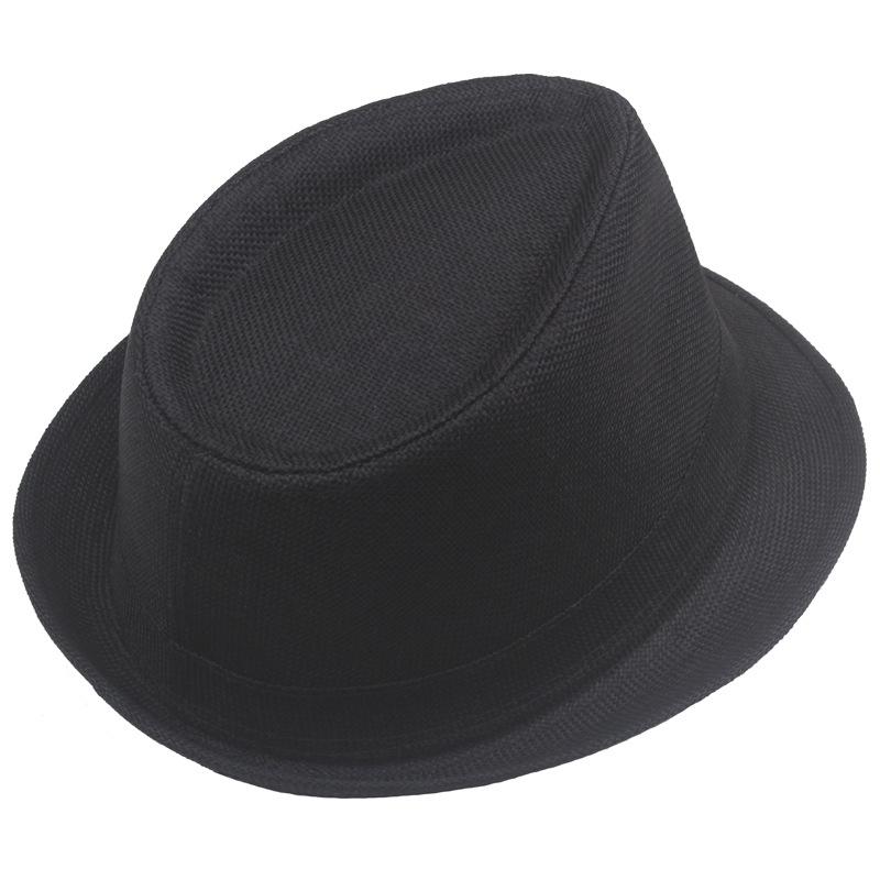 Retro Summer Linen Fedora Jazz Hat with Roll-Brim for Outdoor Sun Protection