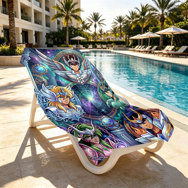 Saint Seiya Print Beach Towel Design, Soft, Lightweight. for Home Bathroom, Spa, Pool, Yoga, Surfing, Camping, Gift for Family, Friend