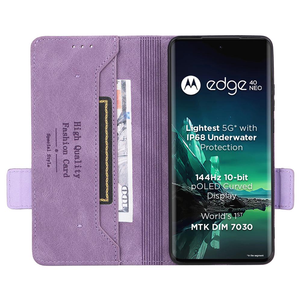Защитный чехол-книжка из кожи для Motorola EDGE40 Neo 5G - Унисекс, Европейский/Американский стиль