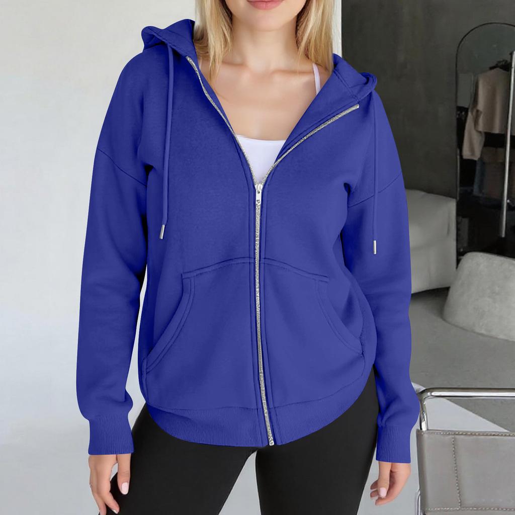 Womens Zip Up Hoodies Oversized Sweatshirts Fall Fashion Outfits Casual Jackets
