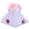 Colorful Mini Eco-board Wooden Slide DIY Assemble Hamster House Small Animals Pet Toy Double Stair-style Castle Pavilion Villa