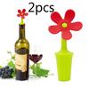2 шт., силиконовая винная пробка в форме цветка солнца, пробка для бутылки вина и шампанского для домашнего кухонного бара  ( Цветной случайный )