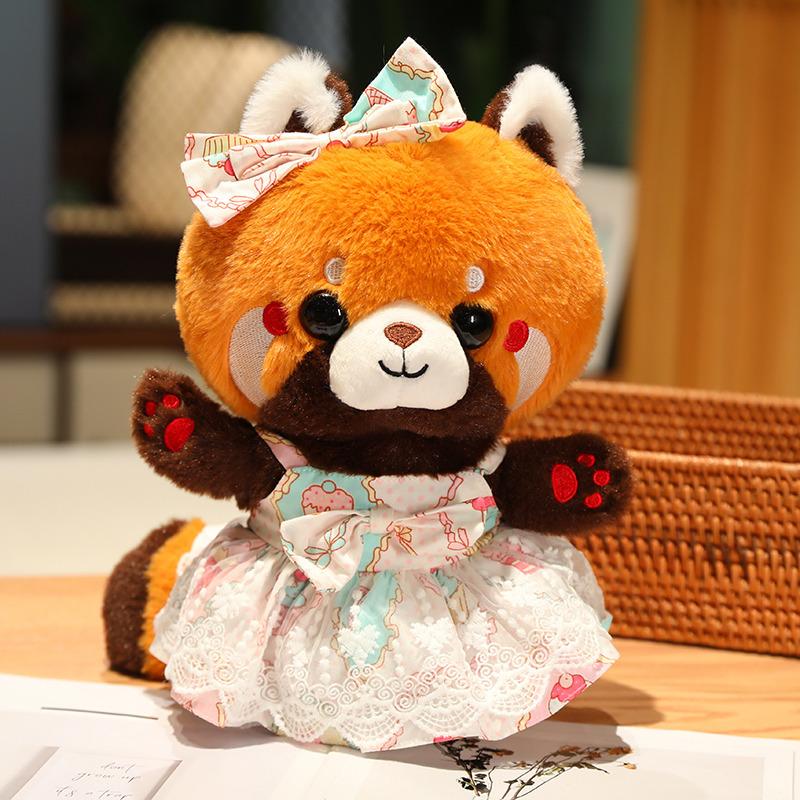 30cm Cute Raccoon Into Red Brown Red Panda Dress Up Plush Toy Plush Animal Soft Pillow Birthday Gift for Children