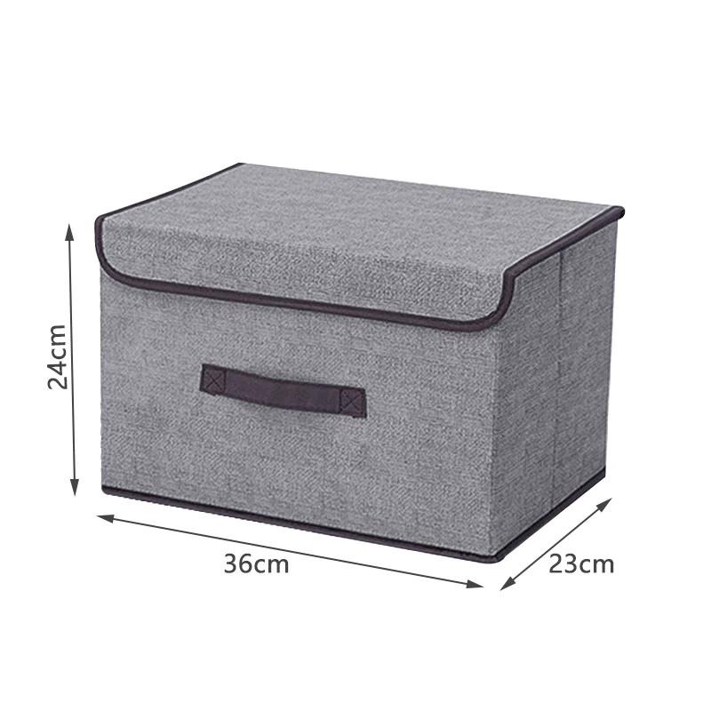 Нетканый материал складной ящик для хранения спальный шкаф игрушки одежда органайзер для мелочей с крышкой нижнее белье носки аксессуары для дома