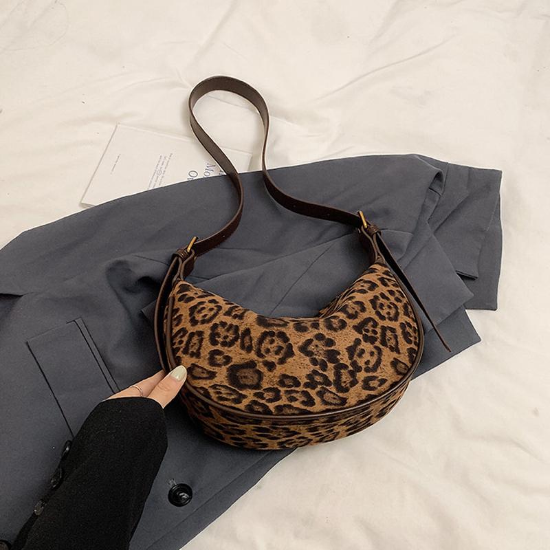 Новые простые молодежные сумки через плечо с леопардовым принтом на молнии, высококачественные повседневные сумки через плечо большой вместимости для поездок на работу