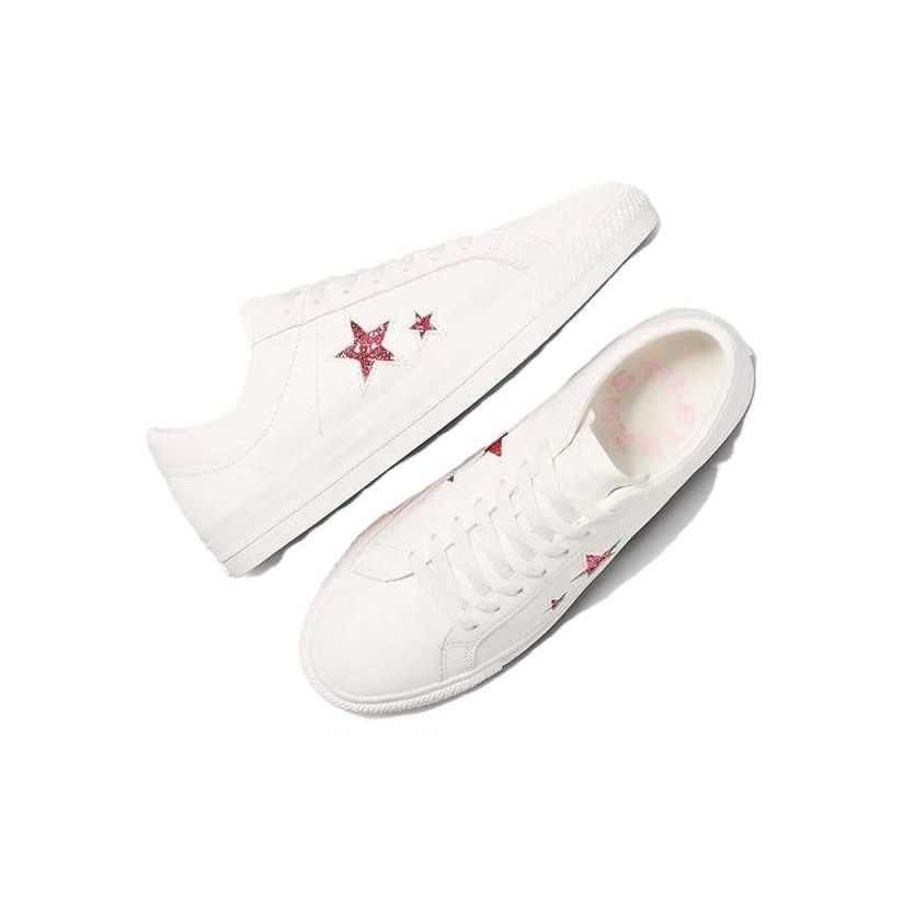 Turnstile x Converse One Star Pro Low Только Одна Звезда Мужские Кроссовки Бело-Розовые A08655C