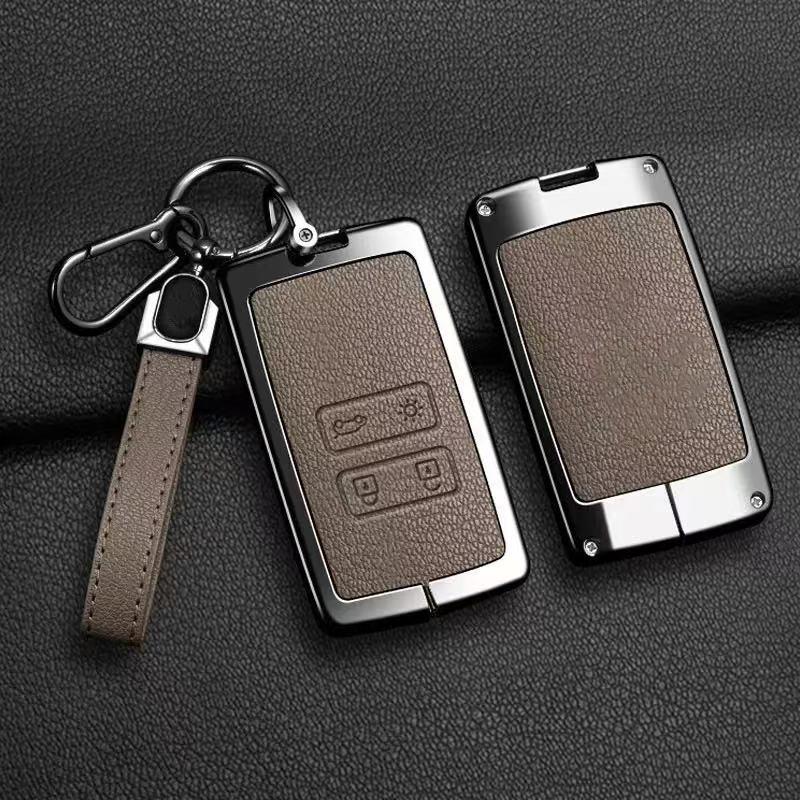 Car Keychain for Renault RS Koleos Kadjar Captur Megane Talisman Espace Clio Zoe Scenic Leather Premium Car Key Case Case