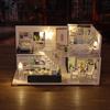 3D деревянный DIY миниатюрный дом мебель светодиодный дом головоломка украсить творческие подарки
