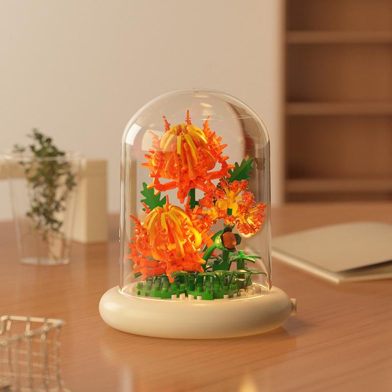 Flower Bouquet Building Blocks Plastic Plant Bonsai Desktop Ornaments Home Decoration