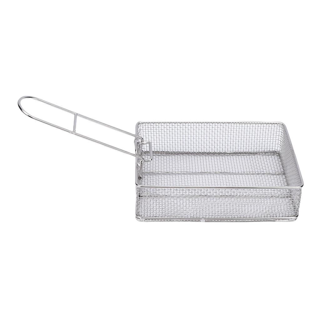 Fry Basket with Foldable Detachable Handle Multifunctional Stainless Steel Fine Mesh Frying Basket for Frying Food