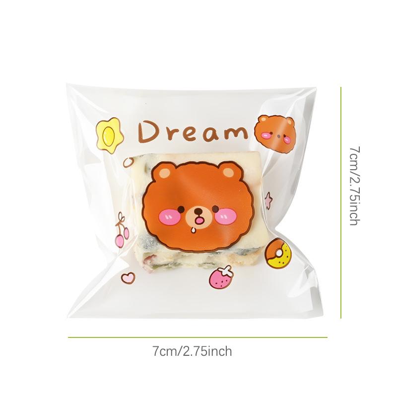 100Pcs 7*7Cm Clear Cake Gift Bag Plastic Candy Cookies Biscuits Packaging Bags
