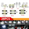 28x светодиодных ламп для салона автомобиля, купольная лампа номерного знака, комплект автомобильных аксессуаров, декоративные огни для автомобиля, светодиодные лампы для настройки, прочные