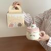 Подарочная керамическая кружка с крышкой и ложкой, милая пудинговая чашка, практичный сувенир для девочек, лучших подруг и сестер, значимый