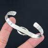 Natural Landscape Jasper Daughter Crescent Moon Bangle Bracelet Sterling Silver