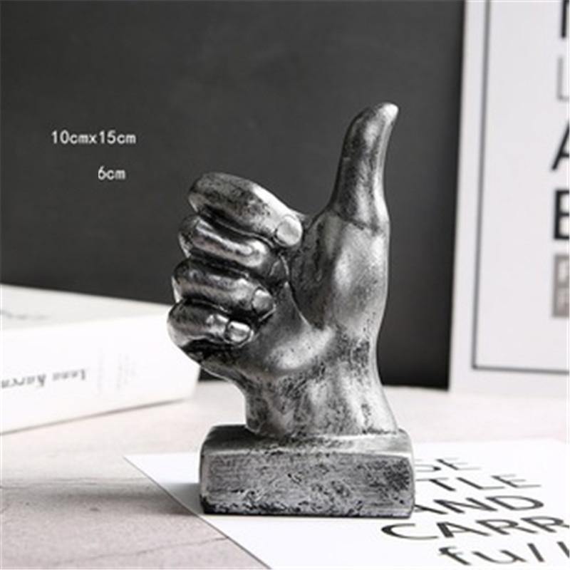 Modern Resin Hand Gesture Sculpture Ornament Figurine Statue Finger Arrangement Home Coffee Shop Decor Adornment Accessories