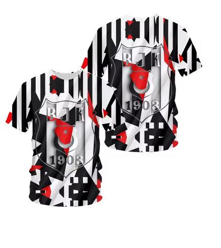 Turkey Besiktas Istanbul Football T-Shirt 3D Printed Summer Y2K Graphic T-Shirt Extra Large