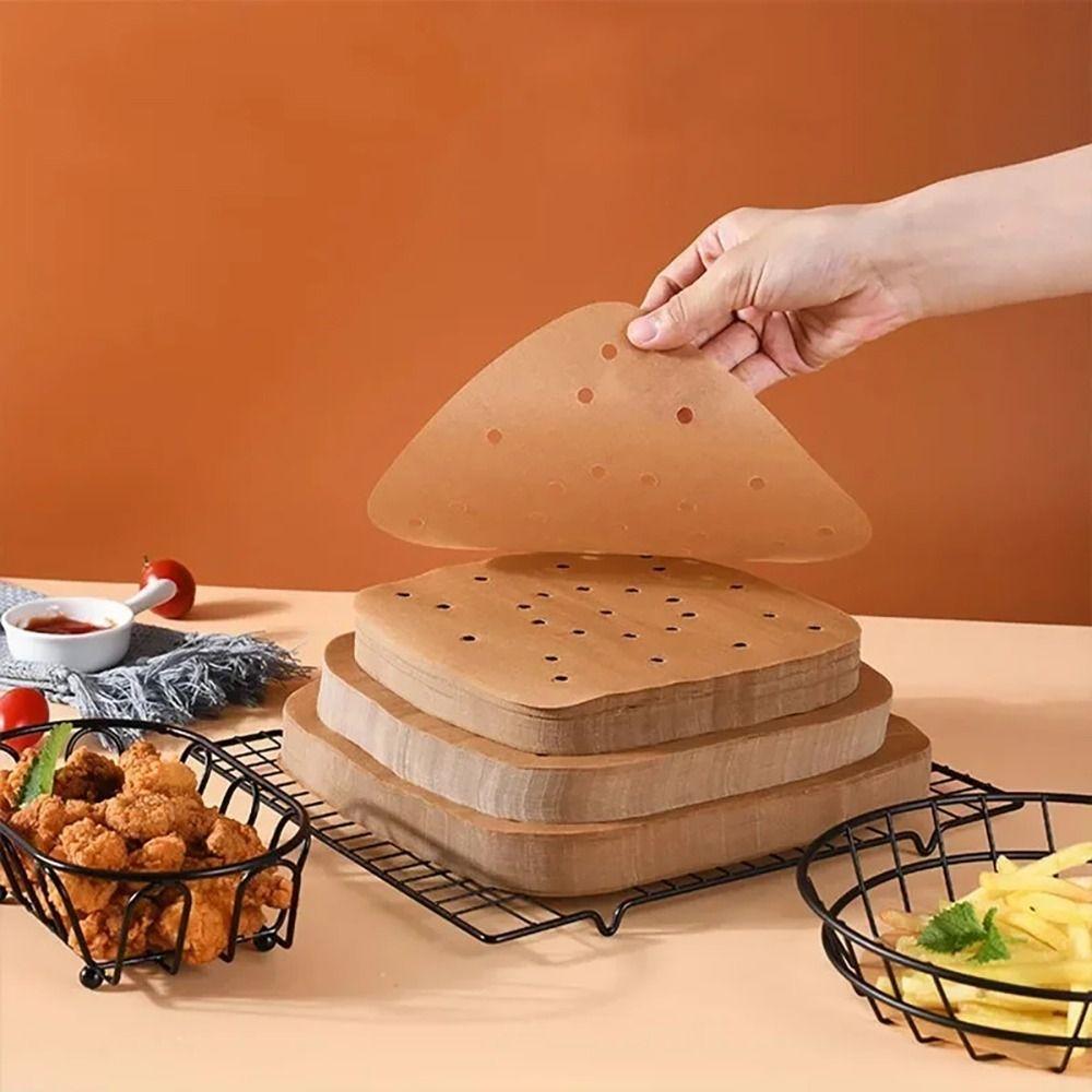 100Pcs Disposable Steamer Liners Square Round Steaming Basket Mat New Air Fryer Paper