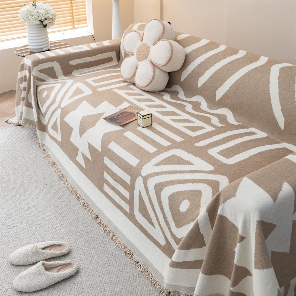 Полотенце для дивана Boho Jacquard Chenille с кисточками, двухстороннее, для гостиной, кемпинга, пикника, большого одеяла, отдыха, пляжа