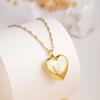 Vintage Simple Can Open Love Heart Photo Frame Pendant Necklace for Women Girls Y2K Creative Stainless Steel Chain Jewelry Gifts