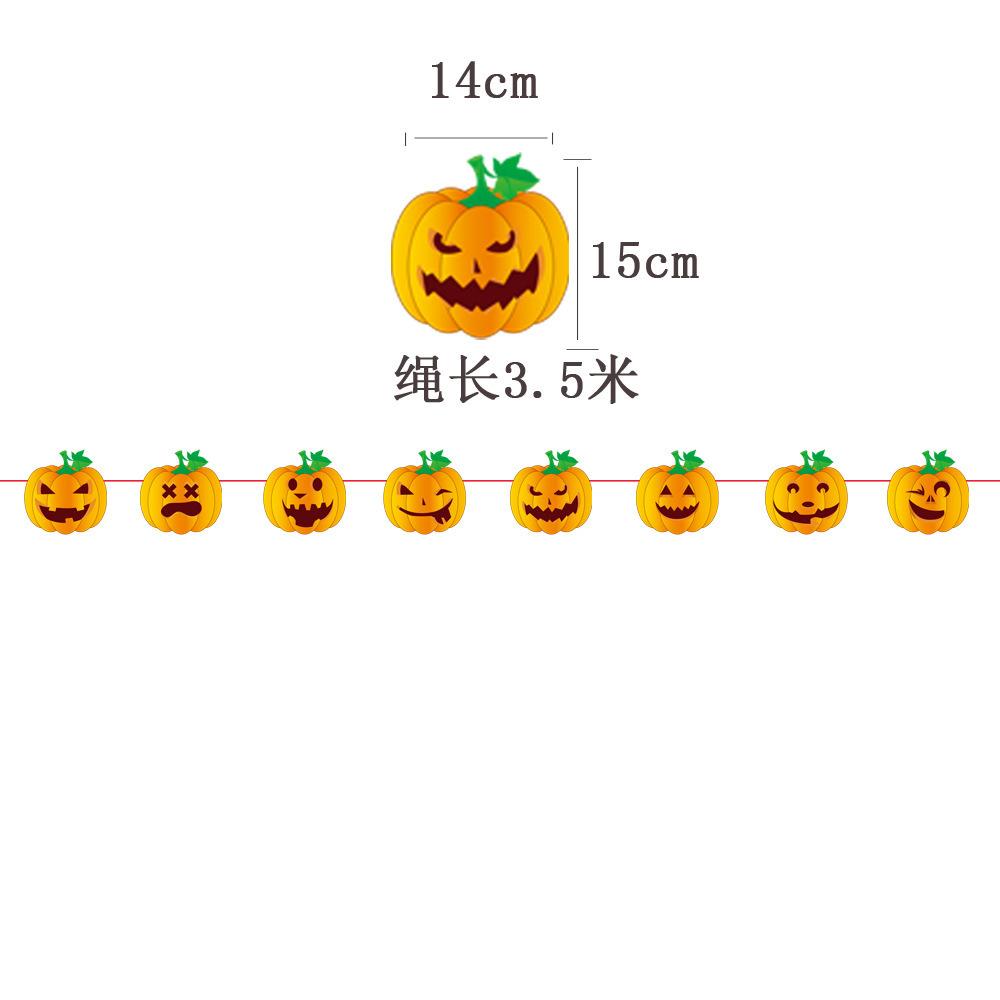 Halloween Party Decoration Alphabet Flag Bat Pumpkin Black Cat Witch Spiral Pendant