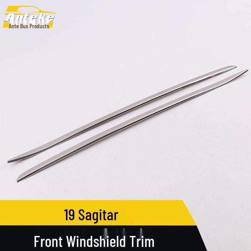 Sagitar Front Windshield Trim: Fits 19 Models, Bright Strip Patch Accessories