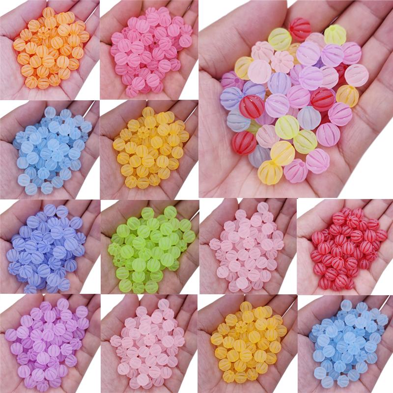 Товары для дома и вечеринок Изготовление ювелирных изделий 20 шт. Spacer Craft DIY 9 мм яркие цвета матовые свободные бусины тыква акриловое ожерелье браслет