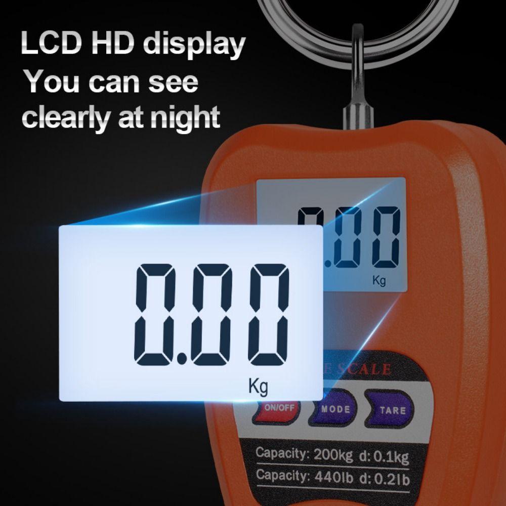 200KG Electronic Hook Scale Kg/Lb/N Mini Handheld Scale Digital Electronic Scale Luggage