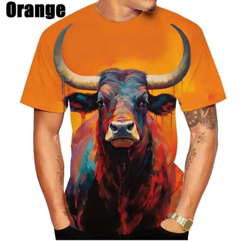 Bull Series 3D Trend Printed Adult Casual Fashion Short Sleeved T-shirt