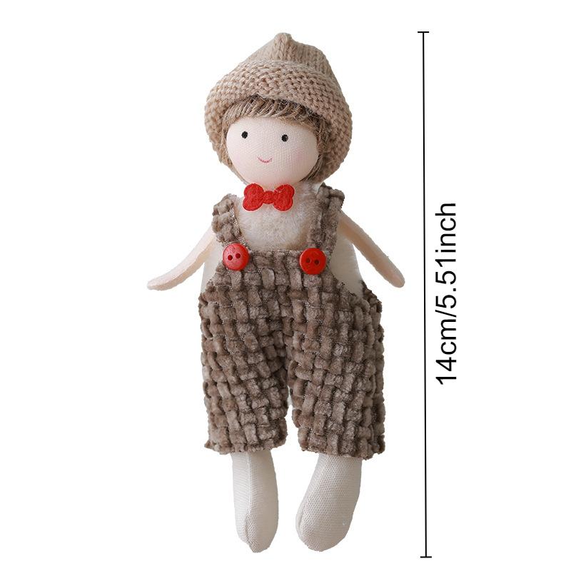 2Pcs Cute Plush Angel Doll Pendants Christmas Tree Hanging Ornaments For Boys Girls Holiday Party Decorations