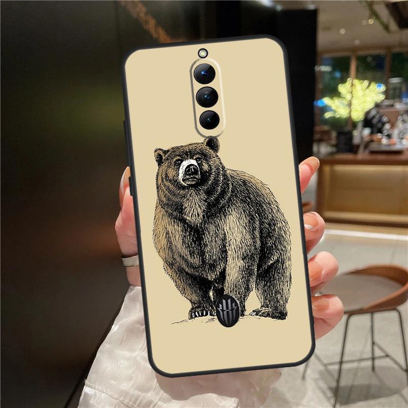 Cartoon Grizzly Bear Case For ZTE Nubia Red Magic 11 10 9 8 8S 9S 10S Pro Plus 6 7 6S 7S For RedMagic 10 Air Cover