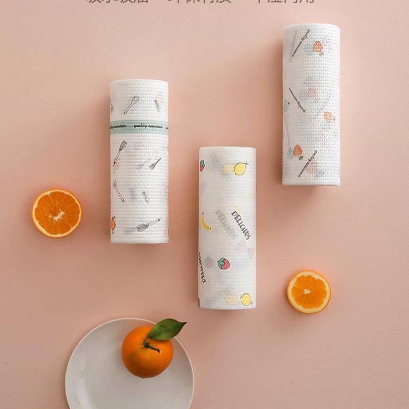 Одноразовая ленивая тряпка, утолщенная, моющаяся, салфетки для уборки, бытовые кухонные салфетки, сухие и влажные, двухразовое использование, удаляющее грязь, тряпка для посуды для дома