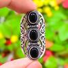 Black Onyx Gemstone Handmade 925 Sterling Silver Jewelry Ring Size 6.5 M1d09