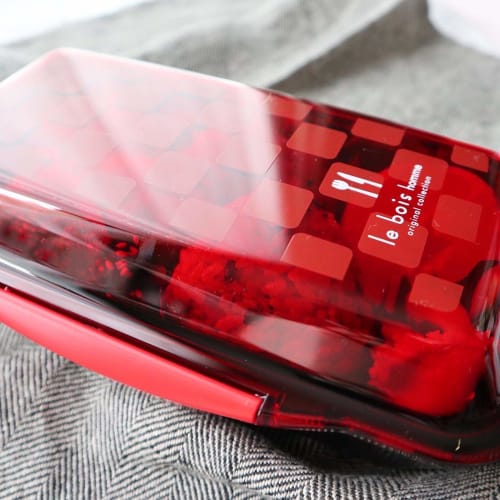 Komori Resin Le Voile Homme Men's Dome Lunch Box 750ml Red