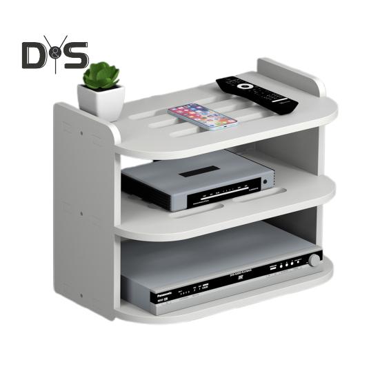 Wall Hanging Shelf Router Power Strip Organizer Double-Layer Design Strong Load-bearing Easy Installation Floating Rack Wall Mount Holder