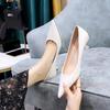 Универсальные простые женские туфли для педикюра и тонкого плоского носка с заостренным носком на тонком каблуке среднего каблука профессиональные туфли OL single