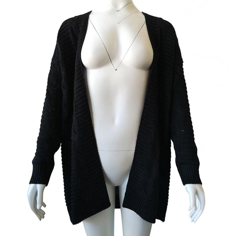 Fashionable Casual Knitted Sweater With Loose Long Sleeve Women Cardigan