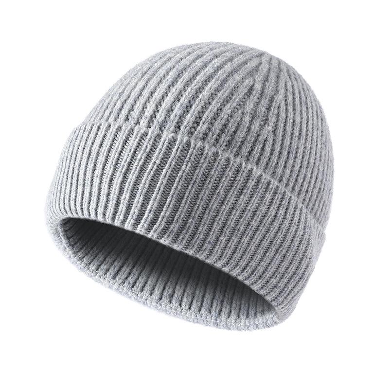 Шапка вязаная из 100% чистой шерсти, теплая шапка-пуловер, новая универсальная модная шапка от холода, защита ушей, шерстяная шапка
