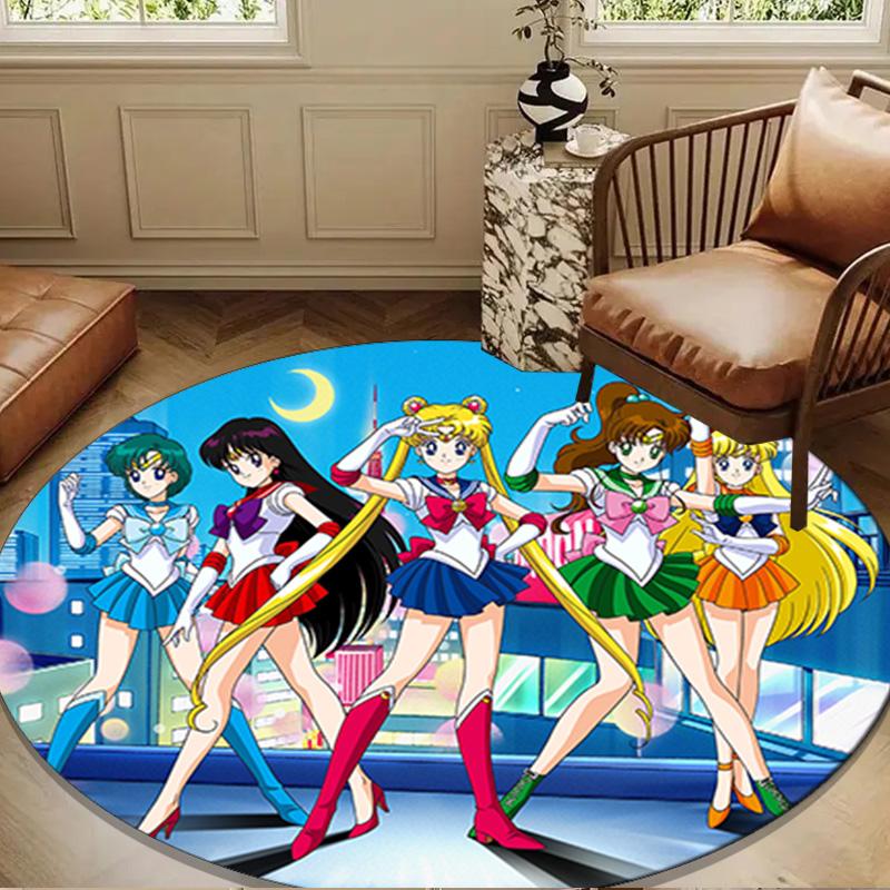 Christmas anime Princess Round Rug for Livingroom,Bedroom, Palyroom, Chair Rug, Area rug, Circle Carpet, Large Size Fan Christmas gift