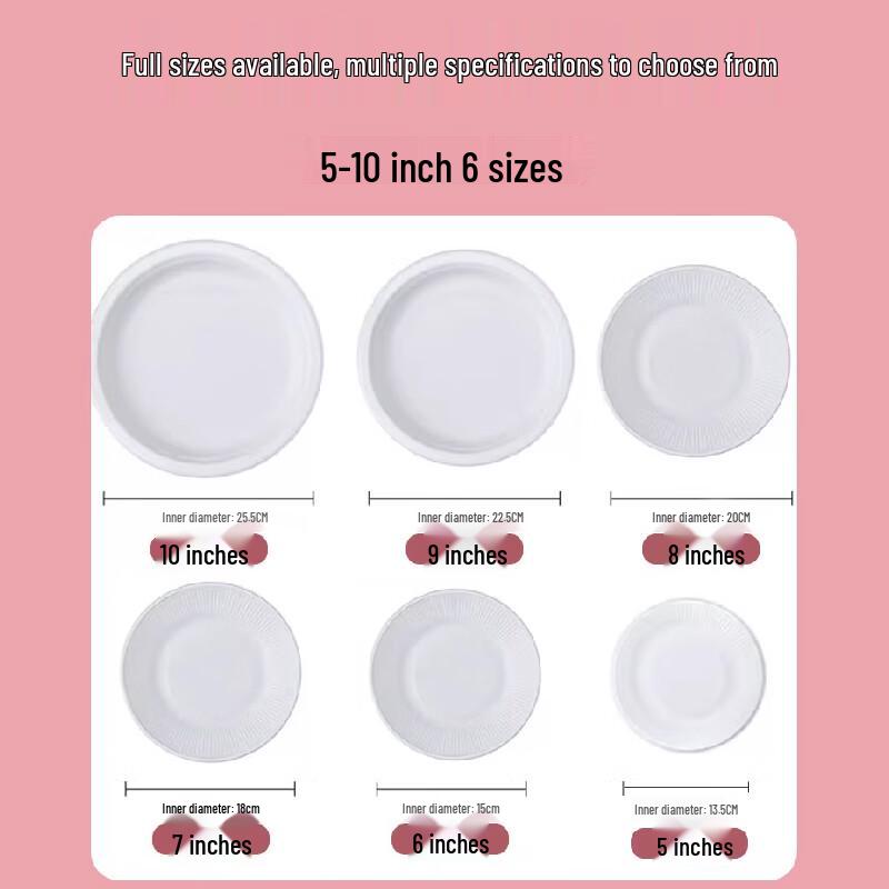10-inch White Disposable Paper Plates