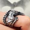 Punk Style Pterosaur Wings Ring Adjustable Black Dragon Rings Fashion Dragon Rings For Men