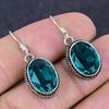 Indicolite Tourmaline Gemstone Handmade 925 Sterling Silver Earring 1.38" I9N83