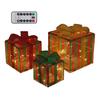 3 Pcs Christmas Lighted Gift Boxes with Bow LED Light Up Present Boxes for Indoor Outdoor Home Porch Xmas Tree Party Decor